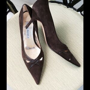 Luciano Padovan Brown Suede Pump